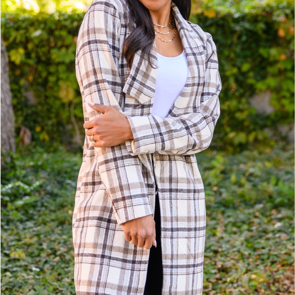 Cream plaid jacket